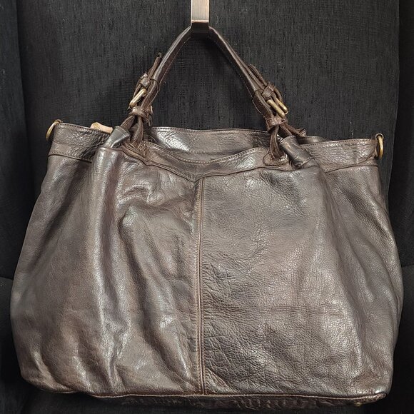 Civico 93 Large Brown Woven Leather Tote Bag Made In Italy - Picture 3 of 9